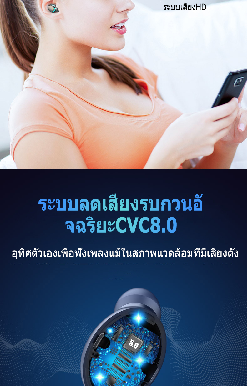 ภาพที่ให้รายละเอียดเกี่ยวกับ หูฟังบลูทูธ ไร้สาย TWS สำหรับโทรศัพท์ Samsung, OPPO vivo, H, Xiaomi Android ชุดหูฟังบลูทูธพร้อมกล่องชาร์จ ลูทูธพร้อมชุดหูฟังสเตอริโอหน้ Blth earphone tws5.0