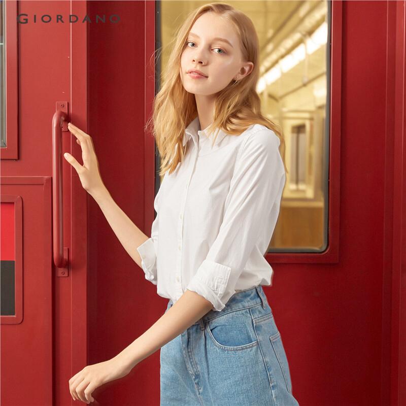 Giordano Women เสื้อเชิ้ตลำลองอ๊อกฟอร์ด แขนยาว มีความยืดหยุ่น Free Shipping 05349149 Giordano Women เสื้อเชิ้ตลำลองอ๊อกฟอร์ด แขนยาว มีความยืดหยุ่น Free Shipping 05349149