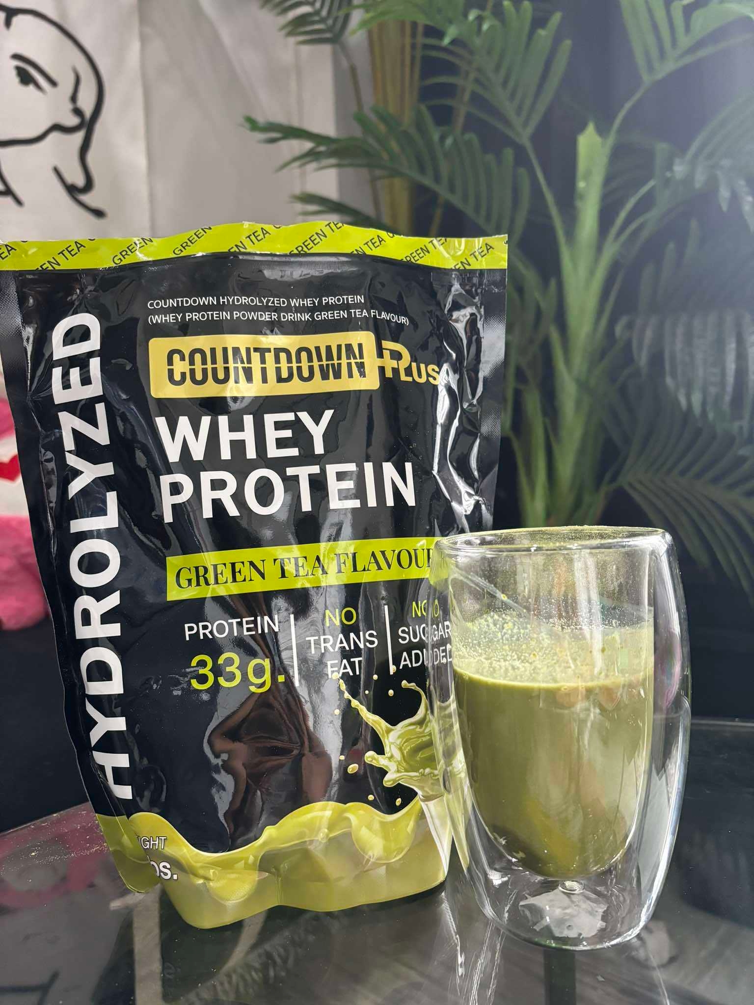 COUNTDOWN PLUS Whey Protein Hydrolyzed เคาท์ดาวน์ เวย์โปรตีน ไฮโดรไลซ์ รสชาเขียว โปรตีนสูง 33g. ไม่มีแลคโตส แพ้นมวัวทานได้ 750g. ราคา 999 บาท*ส่งฟรี