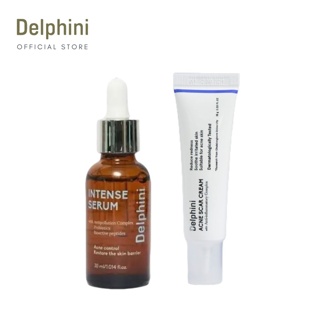 Acne-Battling Set: Delphini Intense Serum 3.0 (Advanced Formula) & Delphini Acne Scar Cream ราคา 1,440 บาท*ส่งฟรี
