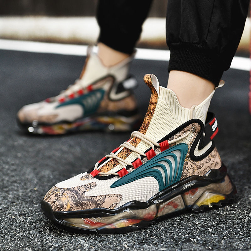 High-top shoes men's spring and summer daddy trendy shoes ins trend all-match increase height large size basketball sports leisure aj men's shoes ราคา  1,776 บาท*ส่งฟรี