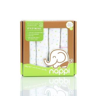NAPPI BABY ผ้าอ้อมสาลูใยไผ่ 27 นิ้ว (แพ็ค 4 ผืน) ลายจุด ราคา 660 บาท*ส่งฟรี