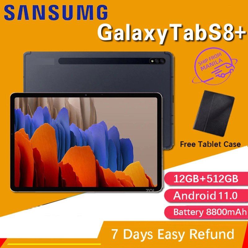 ภาพหน้าปกสินค้า(แท็บเล็ต+เคสป้องกัน) Sansumg Galaxy Tab S8+ Wifi 12/512GB 11.0 นิ้ว ราคา ถูกๆ แท็บเล็ต WiFi แท็บเล็ต Full HD แท็บเล็ตราคาถูก เสียงคุณภาพสูง รับประกันสินค้า แท็บเล็ตถูกๆ แทบเล็ตของแท้ จัดส่งฟรี รองรับภาษาไทย จากร้าน GWaxpPVf บน Lazada