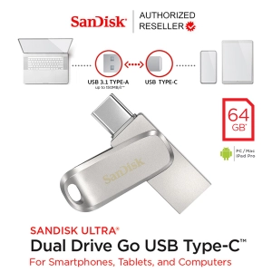 ภาพหน้าปกสินค้าSanDisk Ultra® Dual Drive Luxe USB Type-C 64GB (SDDDC4-064G-G46) แฟลชไดรฟ์ ไดร์ฟ OTG สำหรับ โทรศัพท์ แท็บเล็ต Tablet iPad Pro รับประกัน โดย Synnex 5 ปี ที่เกี่ยวข้อง