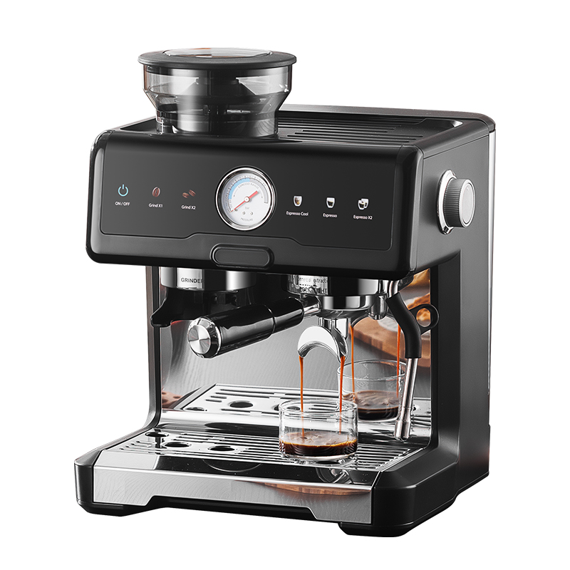 รูปสินค้า Semi-automatic Commercial Coffee Machine 20 Bar Espresso Machine 2.6L Water Tank,Grinder&Frother integrated Coffee Maker