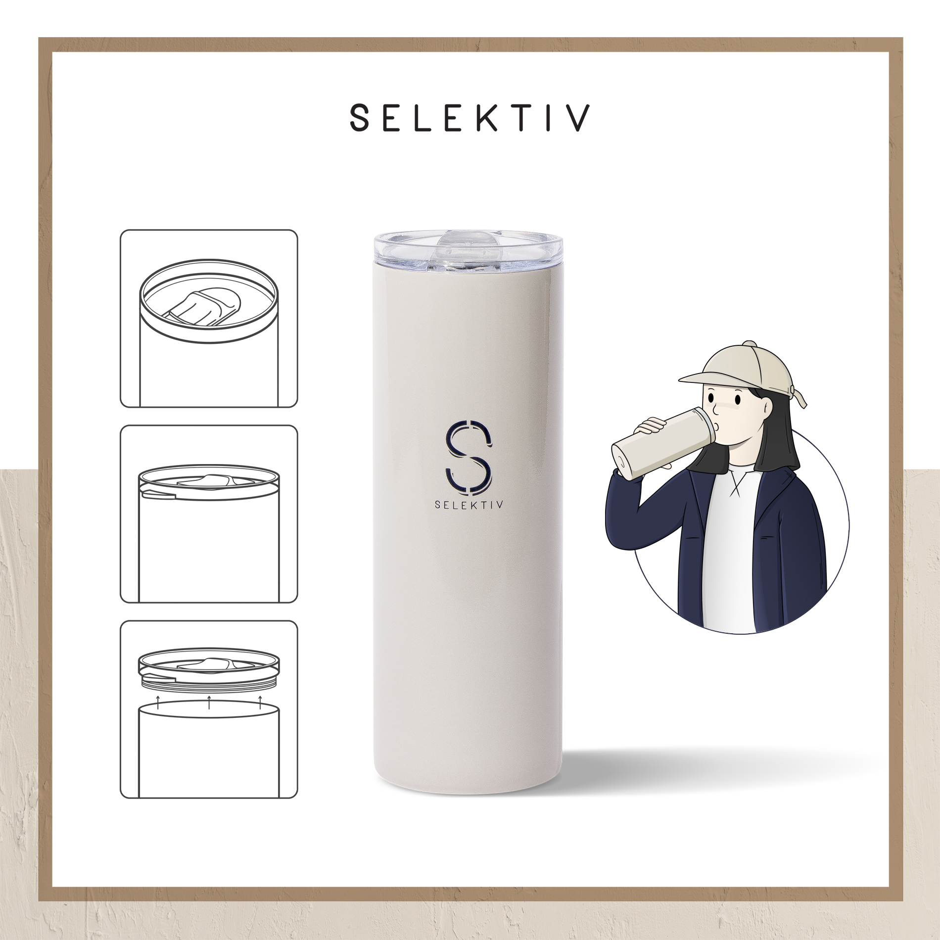 SELEKTIV TUMBLER แก้วน้ำเก็บความเย็น ราคา 990 บาท*ส่งฟรี