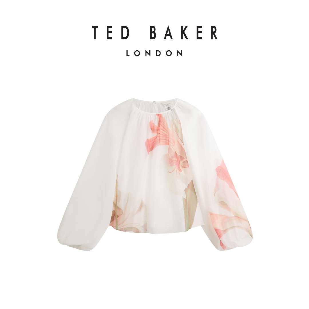 [Speical voucher 15%] Ted Baker Women's Eriana Organza Puff Sleeve Blouse IVORY ราคา 8,150 บาท*ส่งฟรี