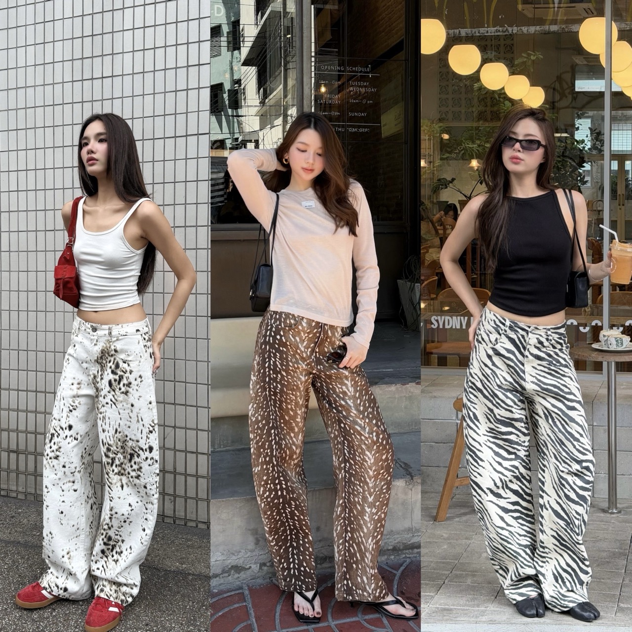 Wild Printed Jeans Animal Print Jeans ราคา 748 บาท*ส่งฟรี