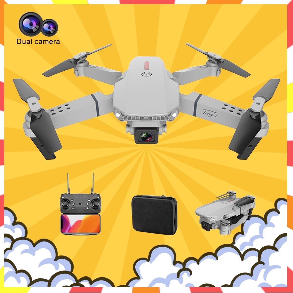 【HOT SALE】 [จัดส่งในสองวัน] โดรน E88 Pro Drone 4K HD โดรนแบบพับได้ สามารถควบคุมได้จากระยะ การเชื่อมต่อ WIFI ถ่ายภาพทางอากาศ UAV