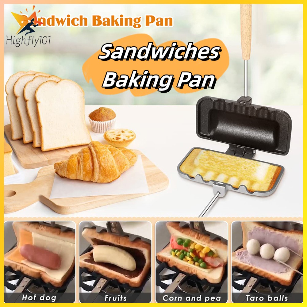 【Hot】สองด้านอาหารเช้าแซนวิช Bakeware ไม่ติดพลิก Bakeware อาหารเช้าแพนเค้กไข่เจียวแพนเค้กขนมปังปิ้งเครื่องมือครัว ราคา 120 บาท*ส่งฟรี