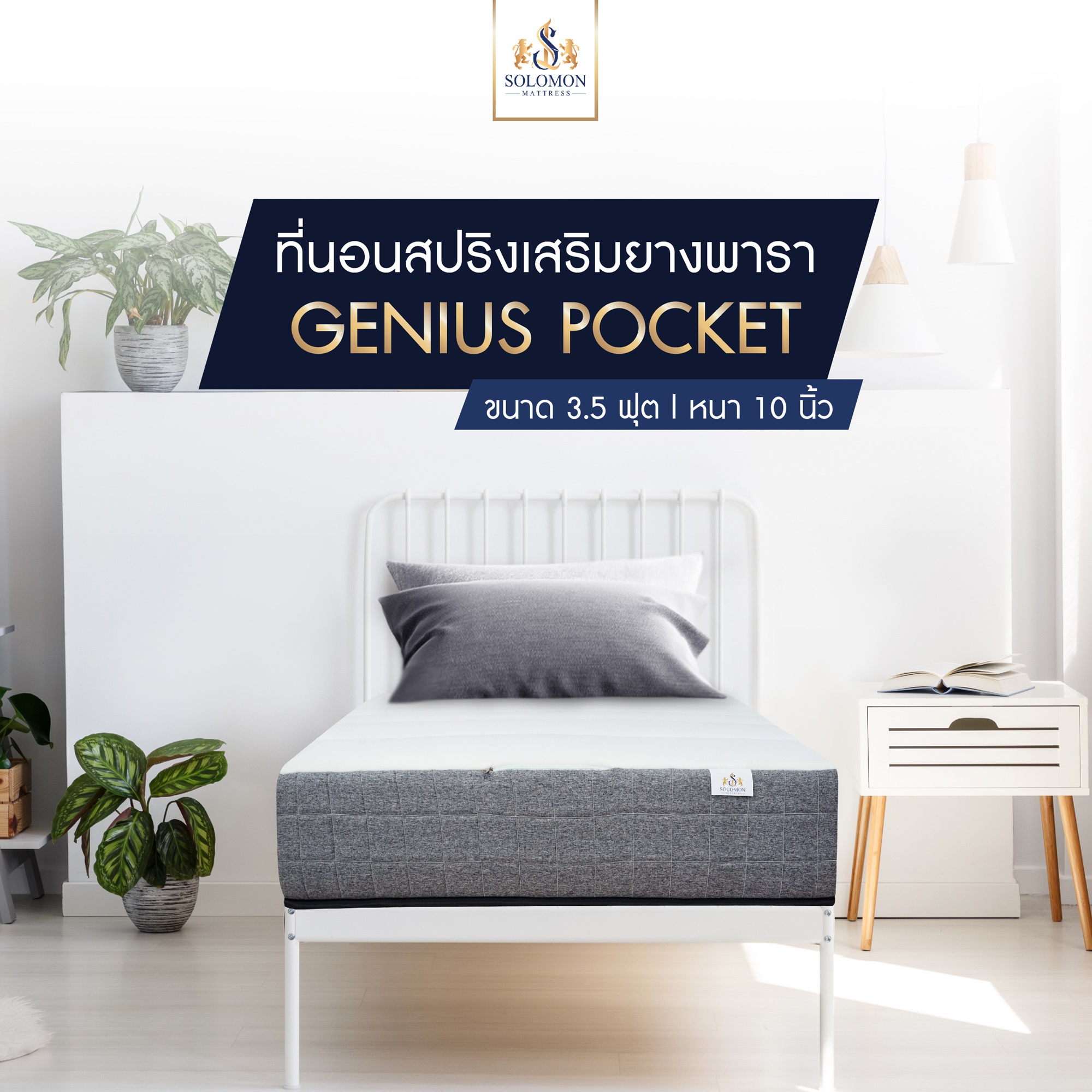 Solomon [top] Genius 10 inch pocket spring mattress ราคา 8,900 บาท*ส่งฟรี