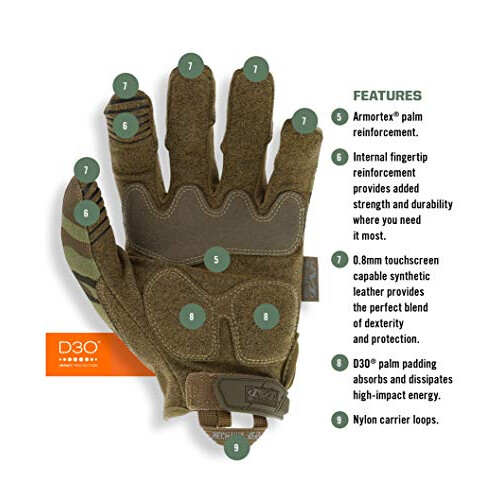 Mechanix Wear X-Large, Brown M-Pact 3 Coyote Tactical Gloves