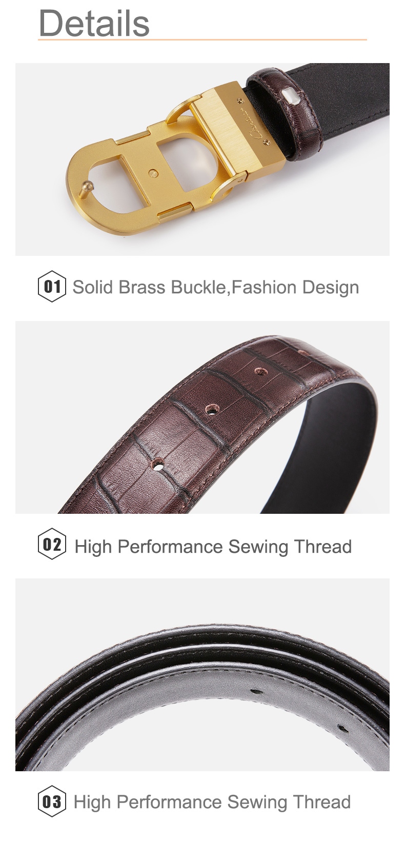 Ciartuar Leather Belts for Men Genuine Leather Belt Mens Luxury Designer  Belt Waist Gold Wedding belts Metal Casual Black belt