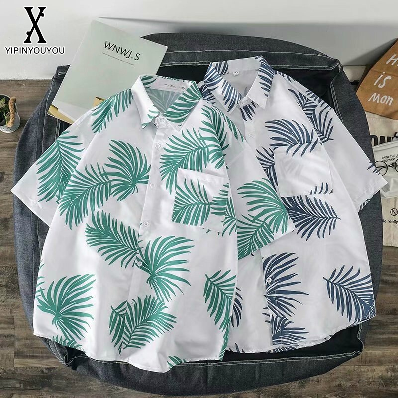 YIPINYOUYOU丨Hawaiian floral shirt men's retro casual loose beach floral short-sleeved shirt tide ราคา 122 บาท*ส่งฟรี