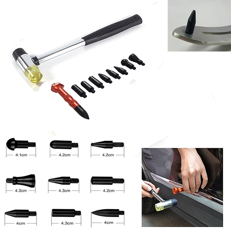 12PCS Paintless Dent Repair Tools Aluminum Dent Hammer with Knock Down Head  Tap Rubber Hammer Set for Car Hail Damage Repair