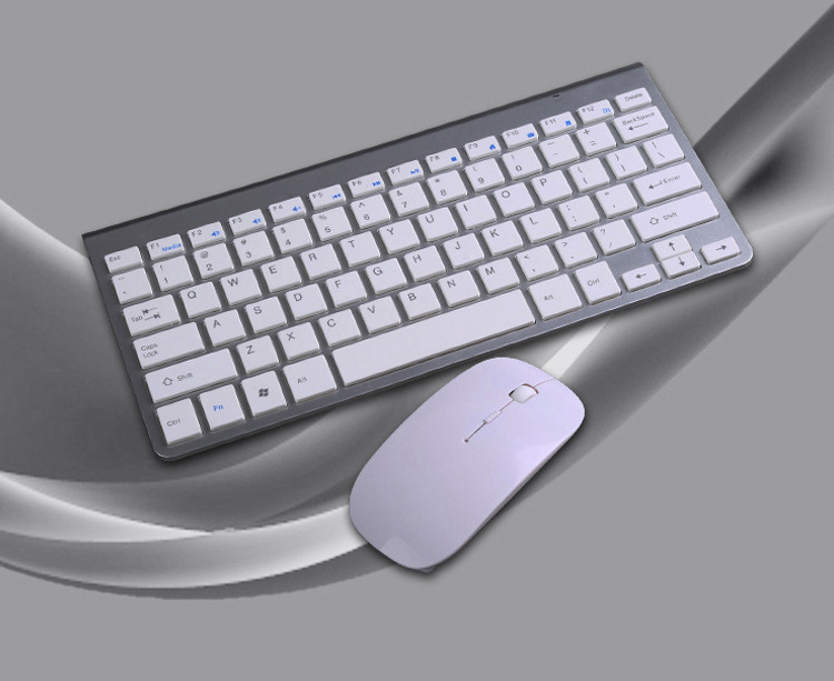 ULTRA THIN 2.4G Wireless Combo SET Keyboard + Mouse For Notebook Laptop Mac Desktop PC TV Office Supplies คีย์บอร์ดและเมาส์ไร้สาย ชุดคีย์บอร์ดและเมาส์ไร้เสียง แป้นพิมพ์บางเฉียบไร้สาย