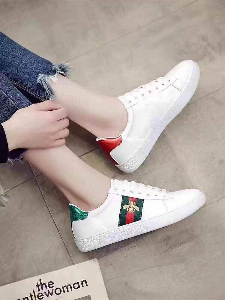 เช็คราคาkak shop Casual Flat Shoes Slip-ons รองเท้าผู้หญิง รองเท้าแฟชั่น สไตล์แบรนด์หรู รุ่น606(เขียว/แดง)