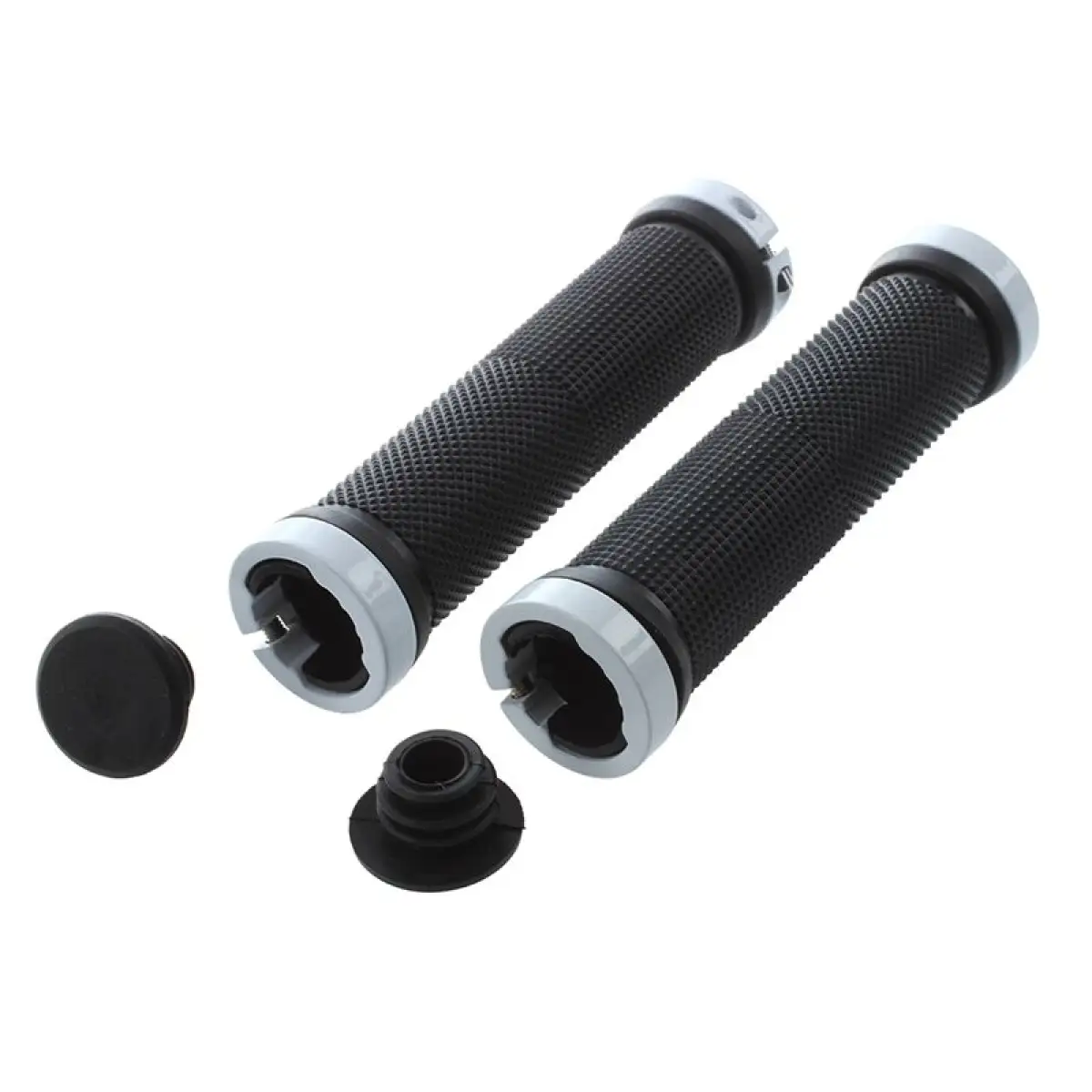 white bicycle handlebar grips