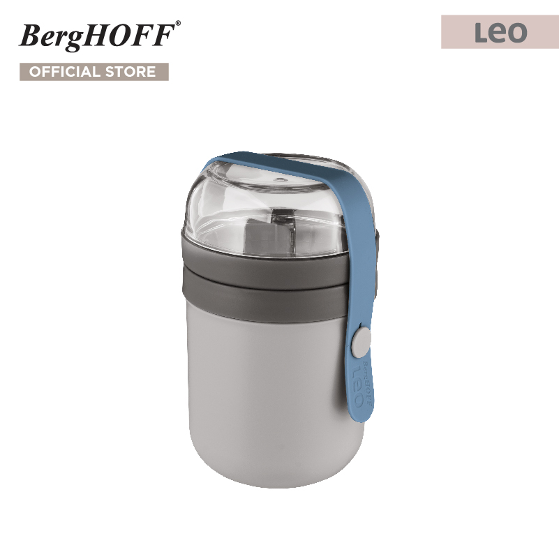 BergHOFF กล่องอาหารคู่PP  พอลิโพรไพลีนรุ่น Leo แยกเก็บอาหารได้ 9.5 x 9.5 x 15.5 ซม. สีเทา 3950148 ราคา 952 บาท*ส่งฟรี