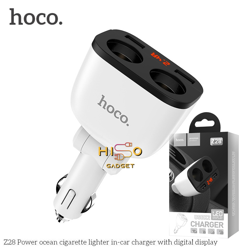 Hoco Z28 ที่ชาร์จในรถ 3.1A Power Ocean In-Car Charger With Digital Display Dual USB