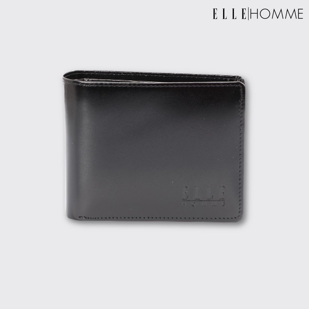ELLE HOMME กระเป๋าสตางค์หนังวัวแท้ สไตล์ Business แบบพับสั้น สีดำ รุ่น H8W001 ราคา 1,690 บาท*ส่งฟรี