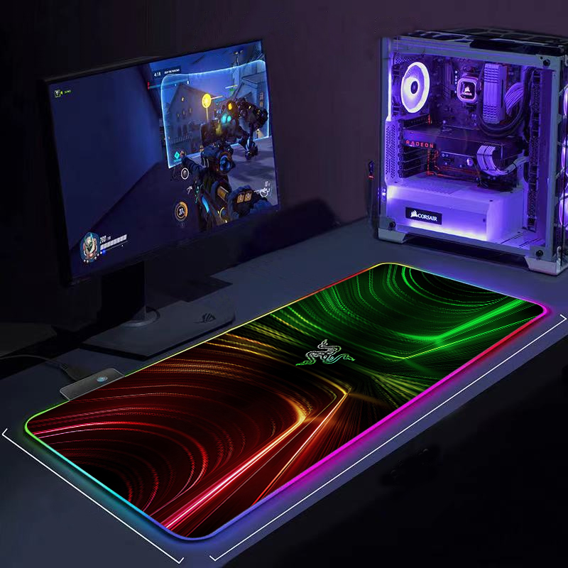 RGB Mouse Pad Gaming accessories Gamer desk Mat Laptop Keyboard Table carpet 90x40cm large rubber RAZER LED Mousepad