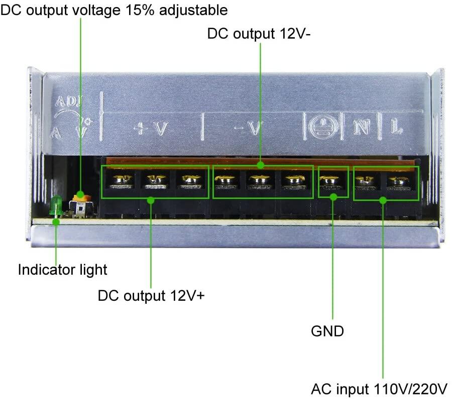 รูปภาพของ รับประกัน 1 ปี – ตู้จ่ายไฟ สวิตชิ่ง 12V 30Amp กล้องวงจรปิด 18 จุด / ไฟ LED กล่องแปลงไฟ หม้อแปลงไฟ - Switching Power S Adapter AC 100V-240V to DC Volt for LED Lighting / CCTV Camera