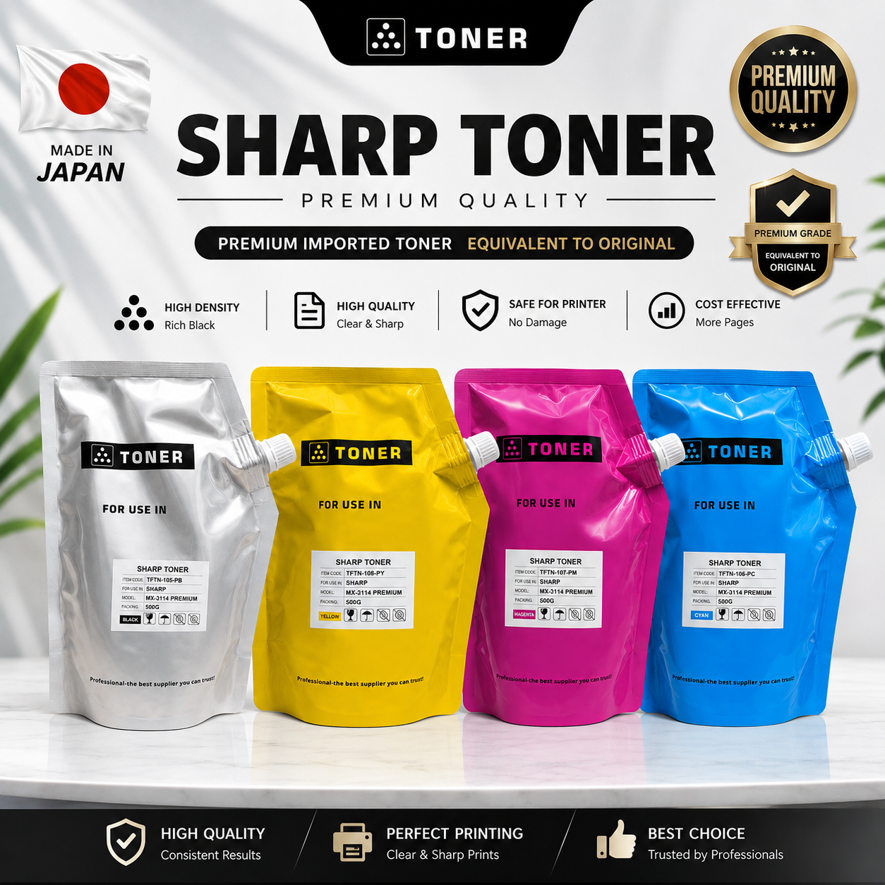 Sharp Mx-3114N Toner Powder, Genuine Premium Compatible, for Mx2614 Mx3114 Mx3640 Mx4140, Prints Clearly, Does Not Fade, by Jaguar Toner. ราคา 990 บาท*ส่งฟรี