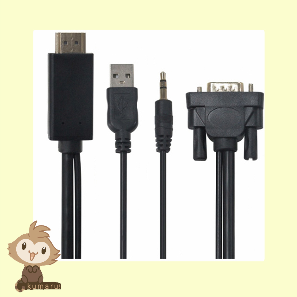 KUMARU309 : สายเเปลงสัญญาณภาพ HDMI ออก VGA มีช่องต่อไฟ Micro USB GLINK HDMI TO VGA + AUDIO + USB รหัส GLINK17 (5m,3m)