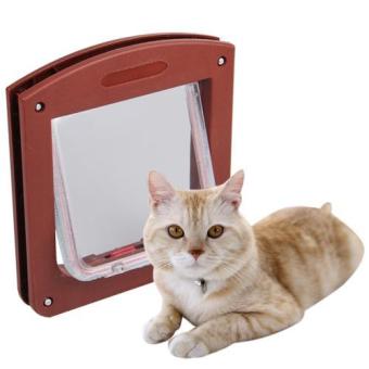 อยากขาย 4 Way Locking Pet Flap Door Coffee Brown โปรโมชั่นพิเศษ 4 Way Locking Pet Flap Door Coffee Brown