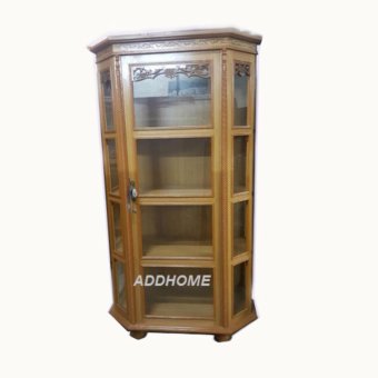 ADDHOME-WDK002 ตู้โชว์ 5 เหลี่ยมไม้อัดสัก-สีสัก ADDHOME-WDK002 ตู้โชว์ 5 เหลี่ยมไม้อัดสัก-สีสัก