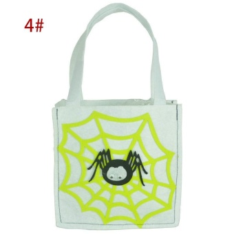 Cocotina Halloween Pumpkin Ghost Canvas Bag Beam Port Drawstring Gift Sack Candy Bags - intl