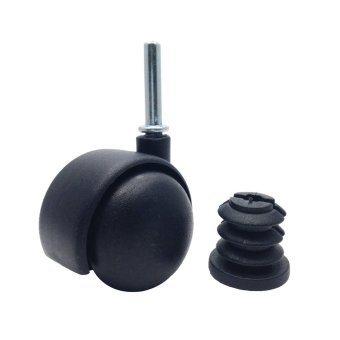 CVN ลูกล้อราวตากผ้าทรงกลม ขนาด 1.5 นิ้ว แกนเดือยเสียบ บูท 7 หุน / 21 MM 1ลูก (สีดำ)