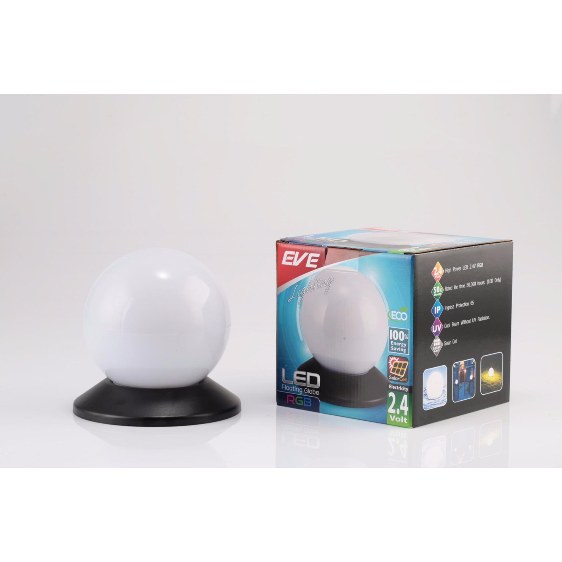 ดูภาพ EVE โคมโซล่าเซลล์แอลอีดี อีโค ลอยน้ำได้ ทรงกลม 2.4V RGB แพ็ค 2 ชุด เพิ่มเติม EVE โคมโซล่าเซลล์แอลอีดี อีโค ลอยน้ำได้ ทรงกลม 2.4V RGB แพ็ค 2 ชุด