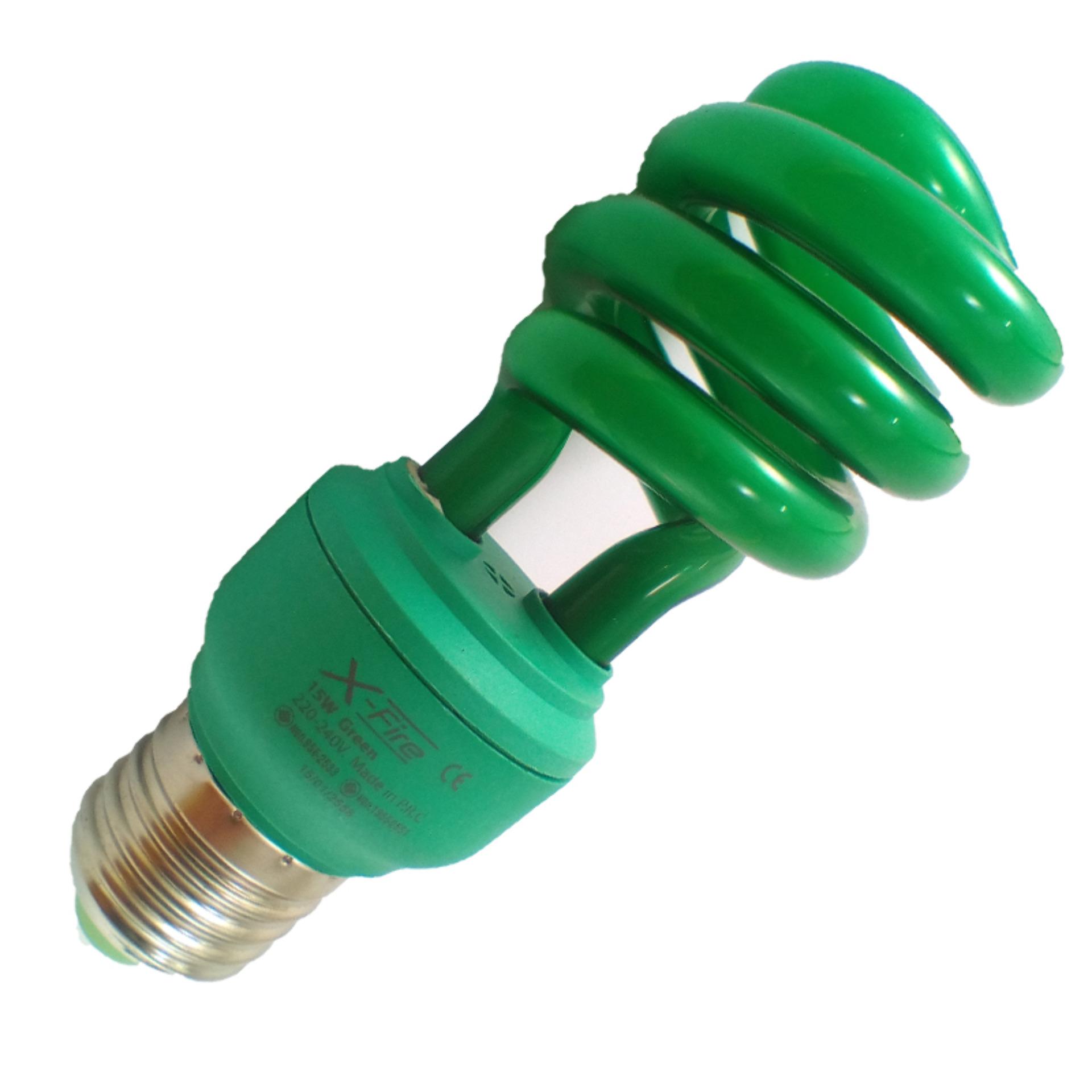 EVE หลอดประหยัดไฟ ขั้ว E27 15W แสงสีเขียว 1หลอด