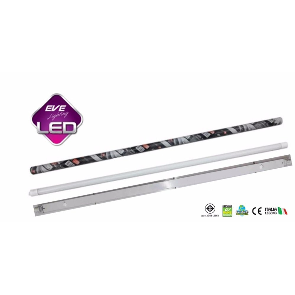 EVE หลอดไฟ LED Fullset T8 ECO 22W Daylight G13+รางเหล็ก
