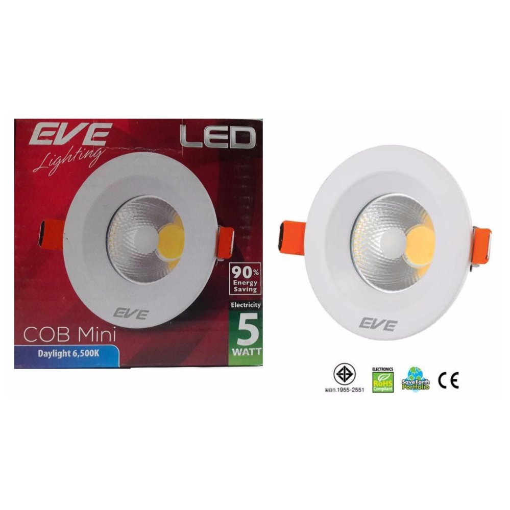 EVE โคมดาวน์ไลท์ LED หน้ากลม 5W Daylight 