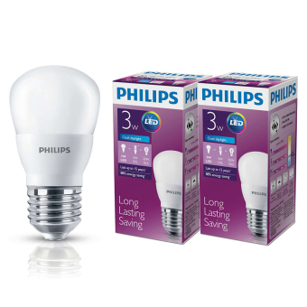 Philips หลอด LED BULB 3 วัตต์ ขั้ว E27 แสงเดย์ไลท์ (2 ดวง) Philips หลอด LED BULB 3 วัตต์ ขั้ว E27 แสงเดย์ไลท์ (2 ดวง)