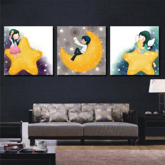 RINDA กรอบรูป รูปติดผนังพร้อมแขวน กรอบลอย กรอบรูปผ้าแคนวาส กรอบไม้ รูปภาพสวยๆ พร้อมกรอบ ภาพมงคล รูปติดผนังกรอบลอย การ์ตูนหญิงสาวและดวงดาว3ชิ้น ผ้าแคนวาส 40*40 cm RINDA กรอบรูป รูปติดผนังพร้อมแขวน กรอบลอย กรอบรูปผ้าแคนวาส กรอบไม้ รูปภาพสวยๆ พร้อมกรอบ ภาพมงคล รูปติดผนังกรอบลอย การ์ตูนหญิงสาวและดวงดาว3ชิ้น ผ้าแคนวาส 40*40 cm