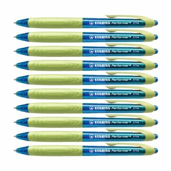 STABILO Performer+ ปากกาลูกลื่นเจล หัวปากกา Extra Fine 0.35 mm. ชุด 10 ด้าม - Blue/Light Green STABILO Performer+ ปากกาลูกลื่นเจล หัวปากกา Extra Fine 0.35 mm. ชุด 10 ด้าม - Blue/Light Green