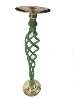 THAI BRONZE เชิงเทียนทองเหลือง เกลียว สูง 30 ซม (สีเขียวผสมสีทอง) THAI BRONZE เชิงเทียนทองเหลือง เกลียว สูง 30 ซม (สีเขียวผสมสีทอง)