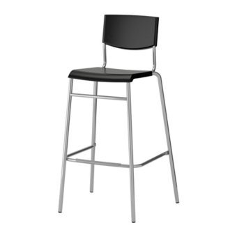 STIG เก้าอี้บาร์มีพนัก Bar stool with backrest สูง 74 cm (ดำ-เงิน) STIG เก้าอี้บาร์มีพนัก Bar stool with backrest สูง 74 cm (ดำ-เงิน)