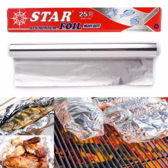 STAR อลูมิเนียม ฟอยล์ สำหรับปิ้ง อบ ย่างอาหาร ขนาดหน้ากว้าง 30 cm. ยาว 7.5 m. STAR อลูมิเนียม ฟอยล์ สำหรับปิ้ง อบ ย่างอาหาร ขนาดหน้ากว้าง 30 cm. ยาว 7.5 m.