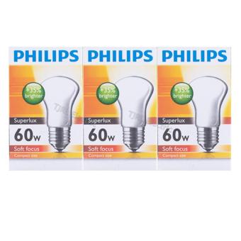 Philips แพ็คหลอดไส้ รุ่น Superlux 60W E27 ใส x 3 หลอด Philips แพ็คหลอดไส้ รุ่น Superlux 60W E27 ใส x 3 หลอด
