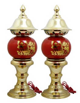 LEE TAI FU โคมไฟหมวกกลมกลาง - Red/Gold LEE TAI FU โคมไฟหมวกกลมกลาง - Red/Gold