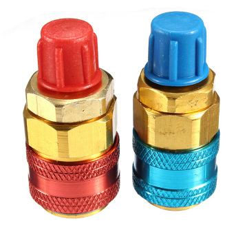 ข้อต่อเพลาแบบตัวเชื่อมต่อสำหรับเย็น R134a A/C รถรถยนต์ด้วยอะแดปเตอร์ ข้อต่อเพลาแบบตัวเชื่อมต่อสำหรับเย็น R134a A/C รถรถยนต์ด้วยอะแดปเตอร์