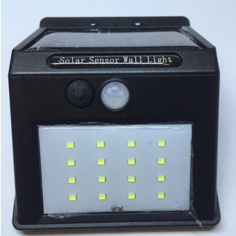 โคมไฟติดผนัง 16LEDs พร้อมโซล่าเซลล์ และเซนเซอร์ IP64 ไฟขาว (สีดำ) โคมไฟติดผนัง 16LEDs พร้อมโซล่าเซลล์ และเซนเซอร์ IP64 ไฟขาว (สีดำ)
