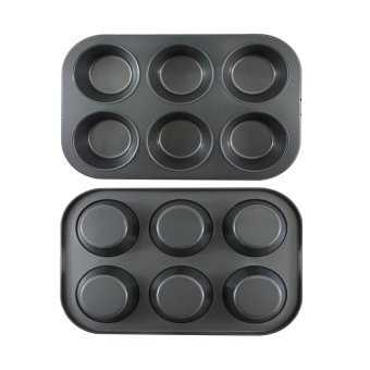 ถาดอบคัพเค้ก 6 หลุม เคลือบสาร non-stick ถาดอบคัพเค้ก 6 หลุม เคลือบสาร non-stick