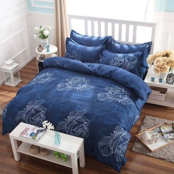 Lily ผ้าปูที่นอน 6 ฟุต 5 ชิ้น + ผ้านวม เกรดเอ รุ่น PR033 (สีน้ำเงินเข้ม) Lily ผ้าปูที่นอน 6 ฟุต 5 ชิ้น + ผ้านวม เกรดเอ รุ่น PR033 (สีน้ำเงินเข้ม)