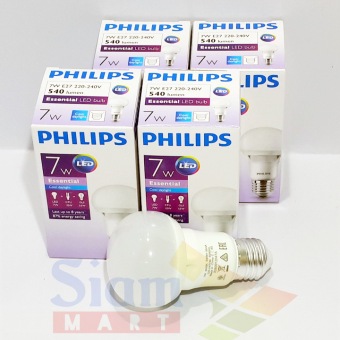 Philips หลอดไฟ LED Bulb 7W Essential Cool Daylight แสงขาวเดย์ไลท์ ขั้วเกลียว E27 ( 4 หลอด ) Philips หลอดไฟ LED Bulb 7W Essential Cool Daylight แสงขาวเดย์ไลท์ ขั้วเกลียว E27 ( 4 หลอด )